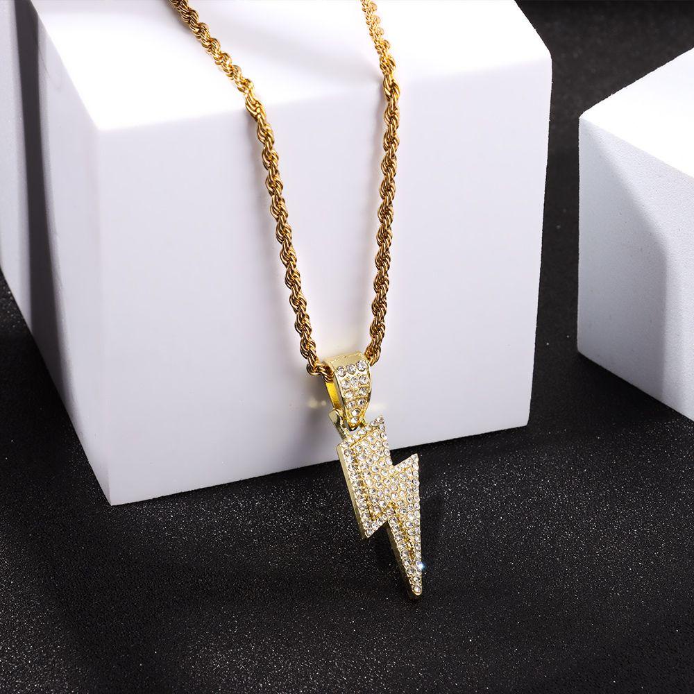ROWANS Vòng cổ Đính Đá Zircon Phong Cách Hiphop Cho Nam