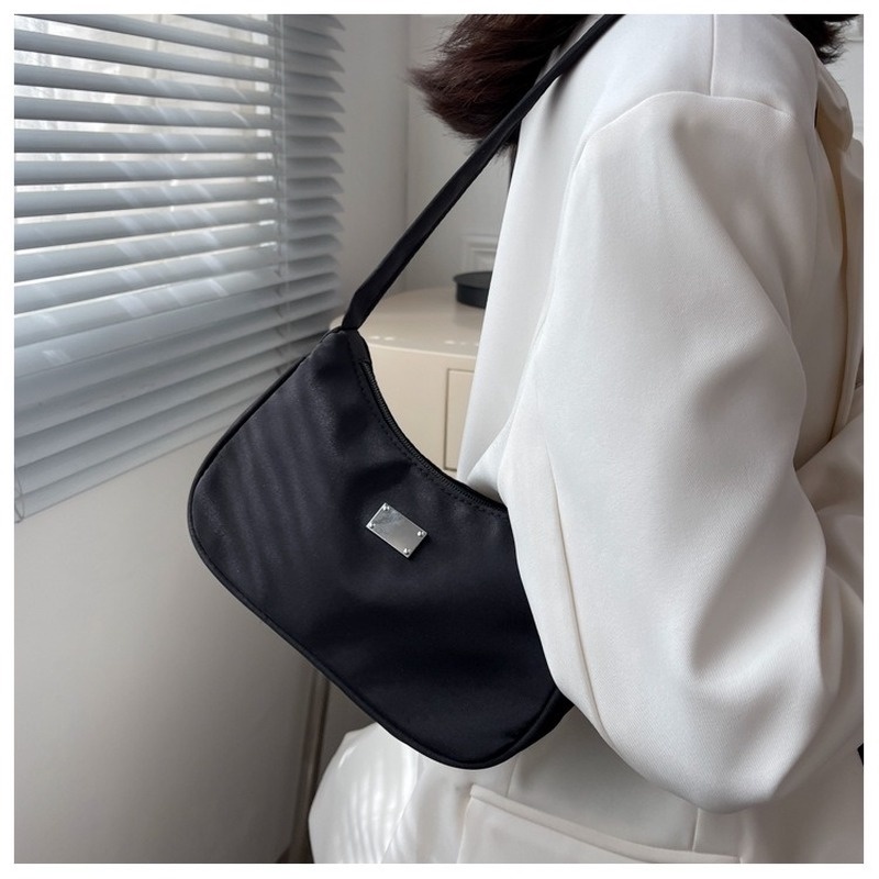 Túi xách tay mới túi đeo vai vải canvas đơn giản bề mặt mềm màu đồng nhất