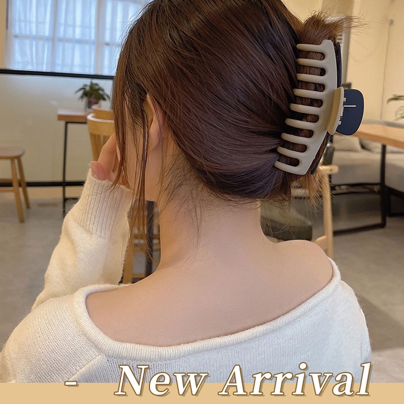 Kẹp tóc hình vuốt cá mập cỡ lớn màu sắc thanh lịch thời trang phong cách Hàn Quốc cho nữ