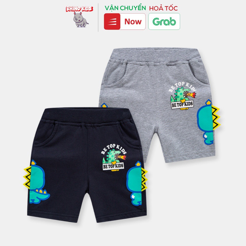 Quần thun cho bé trai 3D in hình FIRE DINOSAUR quần short bé trai họa tiết khủng long chất cotton hàng xuất Âu Mỹ