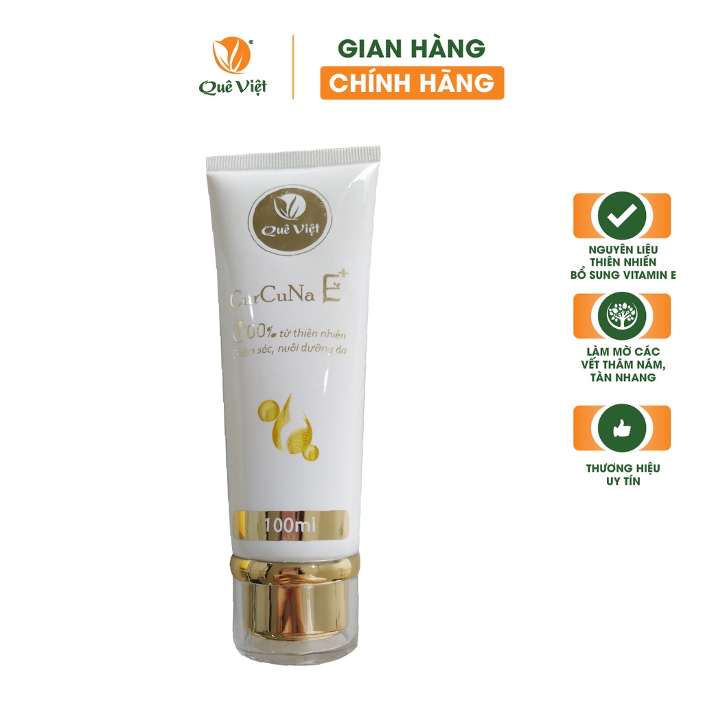 Kem nghệ CurcuNa E+ 100ml chiết xuất từ thiên nhiên làm mờ các vết thâm, nám, tàn nhang, ngăn ngừa mụn - Quê Việt