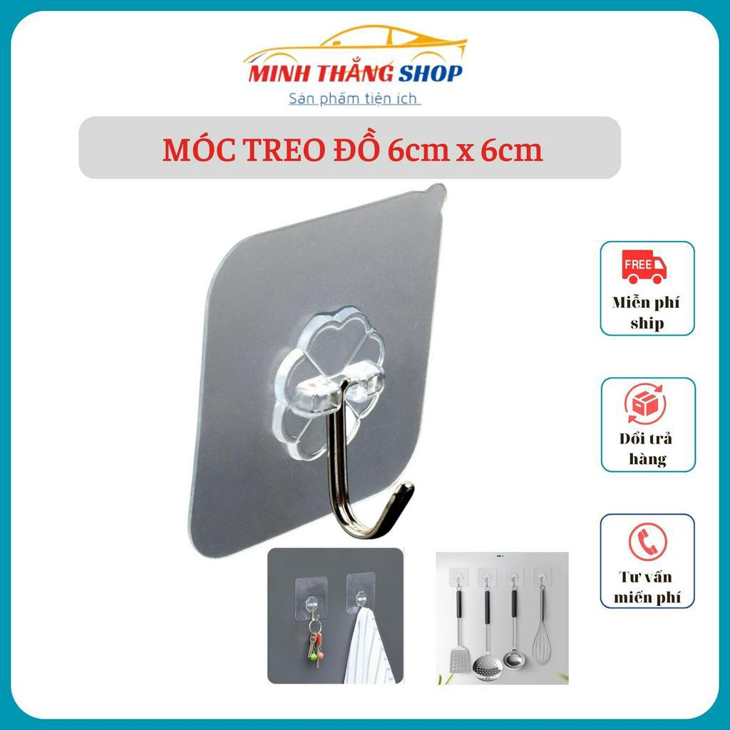 Móc dán tường siêu dính trong suốt chịu lực tốt treo tường Chắc Chắn 6x6 cm