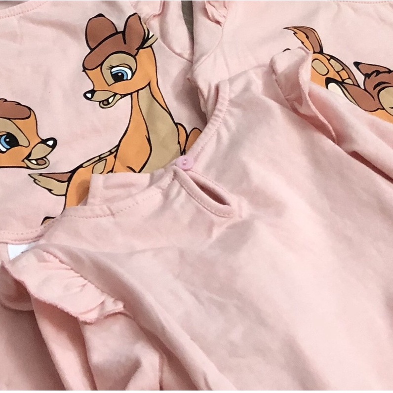 SALE -  [Rẻ Vô Địch] Áo dài tay cho bé gái, Áo dài tay hươu Bambi Zara màu hồng cho bé gái size 1-5t