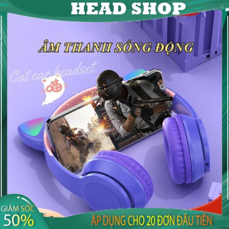 Tai Nghe Chụp tai Mèo Bluetooth P47 ST71 Headphone Dễ Thương Có Mic,Âm Bass Mạnh Mẽ PIN TRÂU HEAD SHOP | BigBuy360 - bigbuy360.vn