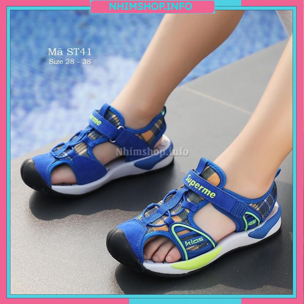 SANDAL RỌ CHO BÉ TRAI KIỂU DÁNG BÍT MŨI THỂ THAO NĂNG ĐỘNG VÀ PHONG CÁCH FULL SIZE 4 - 12 TUỔI ST41