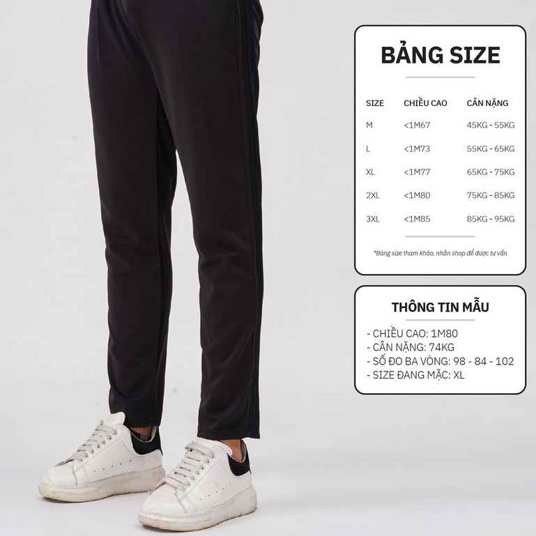 Quần Thun Thể Thao Nam 3 Sọc Quần Nam Thu Đông Co Giãn Ống Suông AVITI QT42 | BigBuy360 - bigbuy360.vn