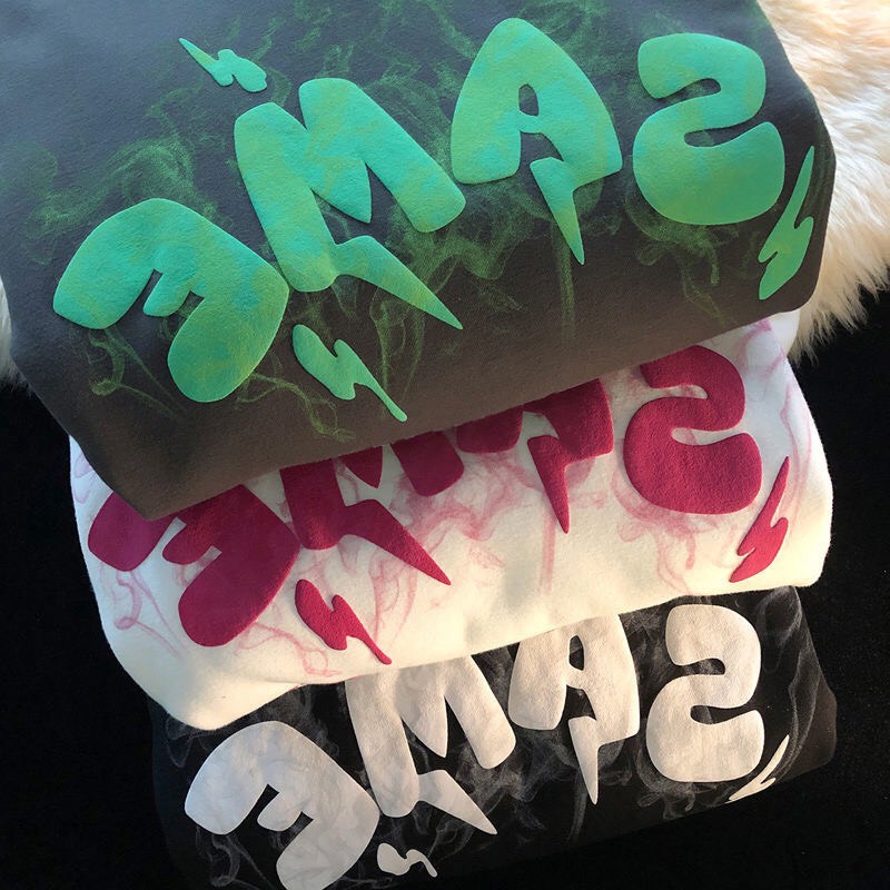 Áo Hoodies Tay Dài Form Rộng In Họa Tiết SAME Cực Phong Cách