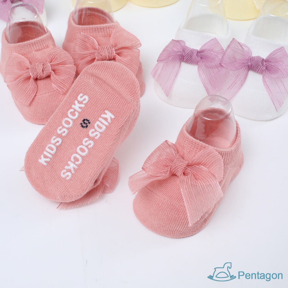Set 2 Đôi Tất Thuyền Mềm Mại Màu Trơn Chống Trượt Thời Trang Xuân Hè Cho Bé Gái 0-3 Tuổi
