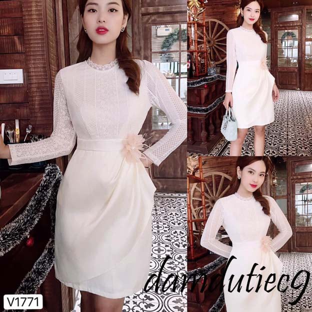 Đầm dáng suông chiết eo tay ren công chúa V1771 - Đẹp Shop DVC (Kèm ảnh thật trải sàn do Shop tự chụp)