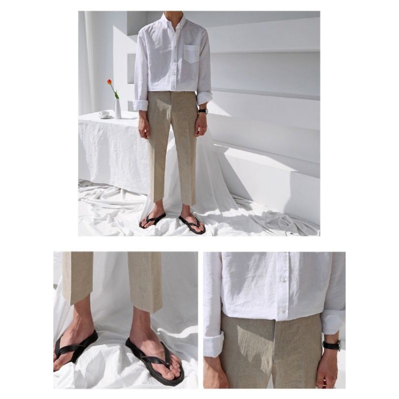 Quần Đũi Dài Nam Towngent Vải Linen Cotton Thoáng Mát,Thấm Hút,Phom Slim