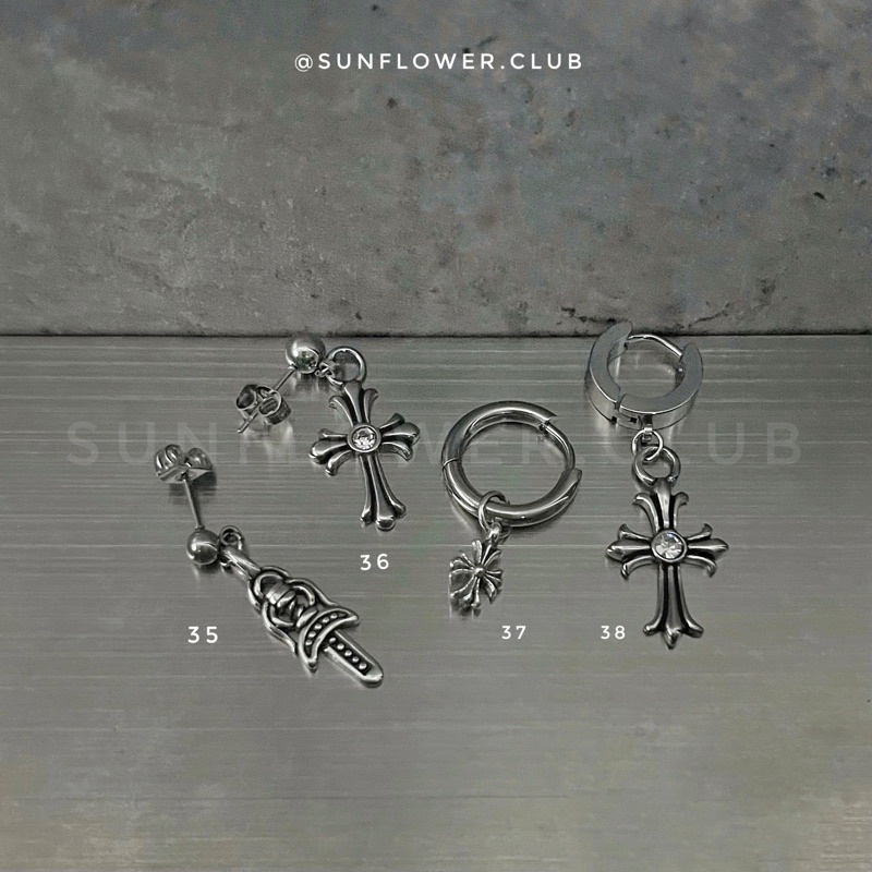 Bông tai tròn hoa tai unisex thép không gỉ