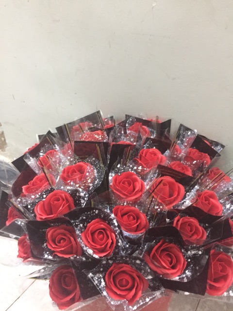 Bó hoa sáp thơm - đỏ - 10 bông - có sỉ