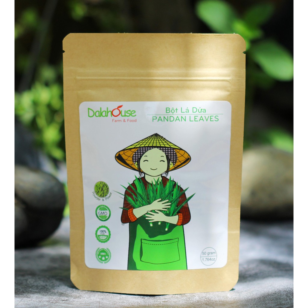 Bột Lá Dứa ( Pandanus Powder ) Dalahouse Nguyên chất 50g