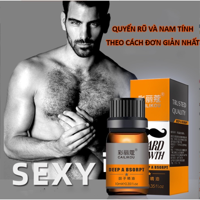 Tinh Chất Kích Thích Mọc Râu Và Tóc Beard Oil 10ml, Kích Thích Mọc Râu Và Ria Mép, Lông Mày Và Tóc Nhanh