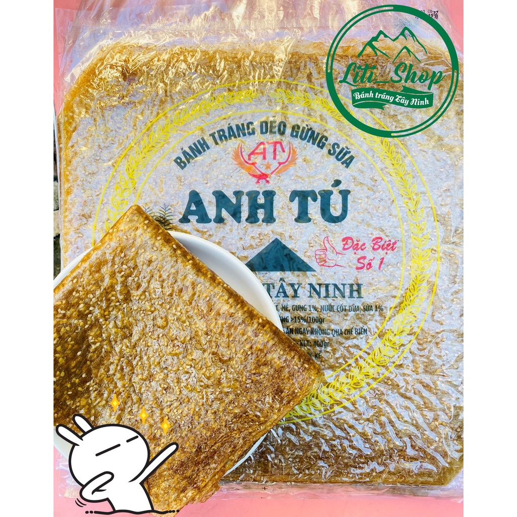 Bánh tráng Dẻo mè gừng Sữa Anh Tú 450Gr