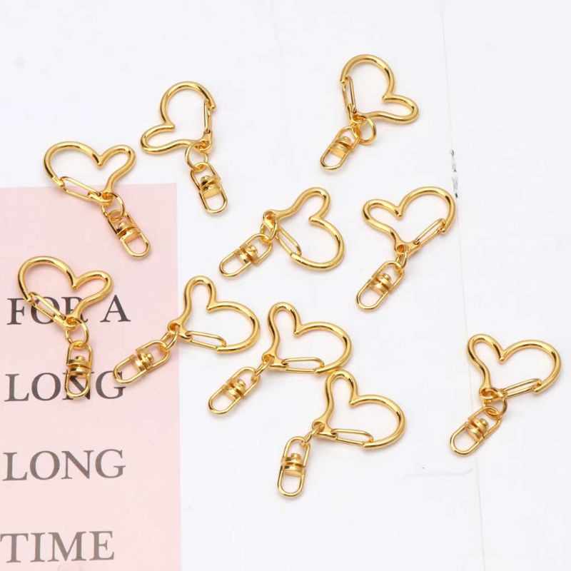 10 Phụ kiện móc khóa kim loại hình trái tim