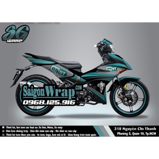 Tem chế Exciter 150 ESET Xanh-Xám [171047]