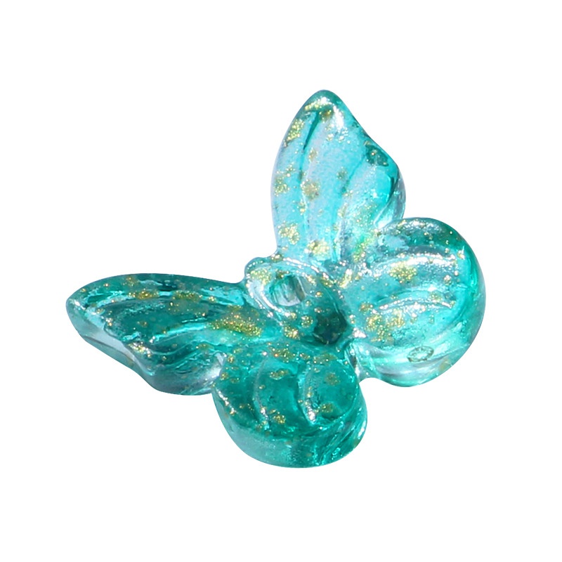 Set 10 Bông Tai Xỏ Hạt Thủy Tinh Hình Bướm Nhiều Màu Sắc Diy