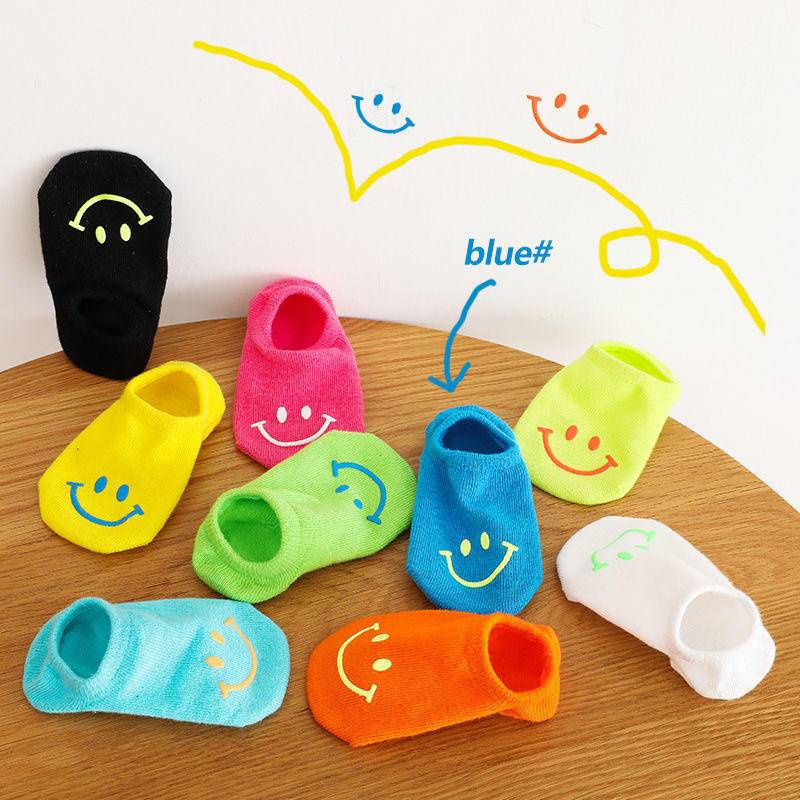Vớ Cotton Mỏng Thoáng Khí Thoải Mái In Hình Mặt Cười Màu Sắc Ngọt Ngào Thời Trang Mùa Hè Cho Bé Từ 1-8 Tuổi