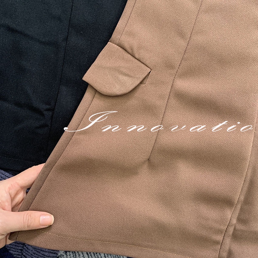 Chân váy chữ A cạp lưng cao ôm eo, Váy 2 túi sườn tôn dáng có lót trong TAN125