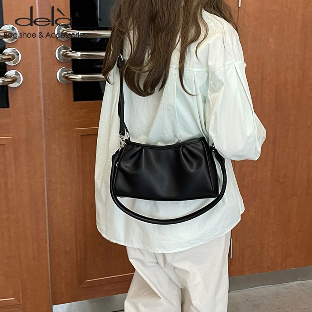 Dela Túi đeo dưới cánh tay Hình Đám Mây Xếp Ly Mẫu Mới ins2022 Cho Nữ