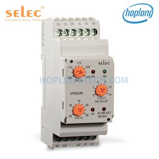 VPRA2M Rơ le bảo vệ điện áp Selec kết nối 1 pha 2 dây và 3 pha 4 dây