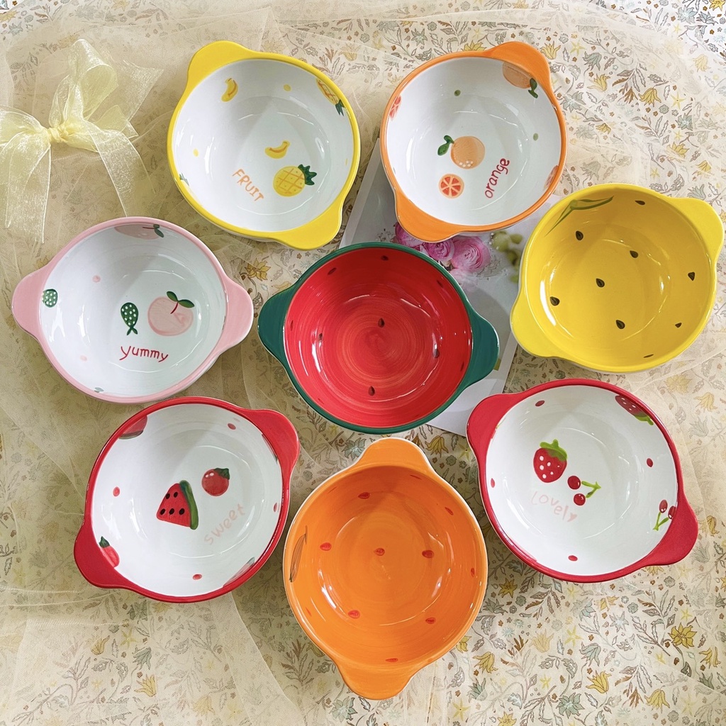 Bát Ăn Cơm Bát Chè, Ăn dặm Cho Bé cho vé xinh yêu Đĩa Sứ Chén Dĩa Sứ Dễ Thương Cute Decor Cao Cấp bát hai tai