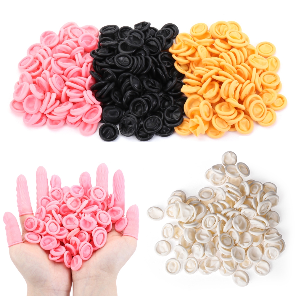 100/ 300 Găng bảo vệ đầu ngón tay chất liệu cao su chống tĩnh điện