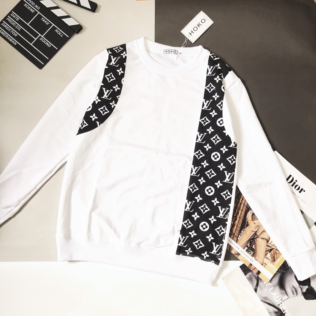 Áo nỉ nam💞𝐅𝐑𝐄𝐄𝐒𝐇𝐈𝐏💞 áo dài tay phối họa tiết LV , Áo thu đông nam kiểu dáng thể thao năng động | BigBuy360 - bigbuy360.vn