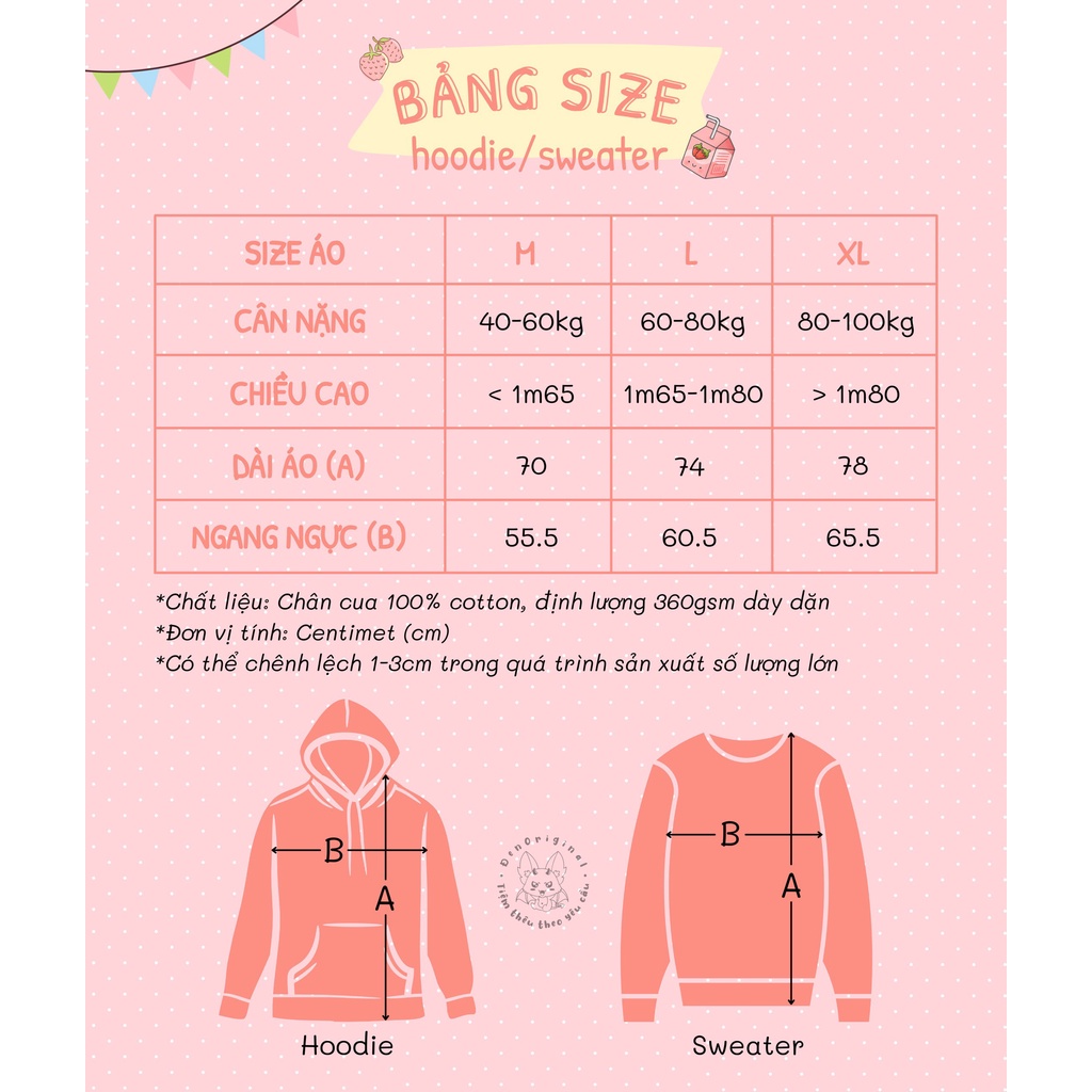  Áo Sweater Thêu Theo Yêu Cầu Nỉ Chân Cua 100% Cotton không xù Nam Nữ | BigBuy360 - bigbuy360.vn