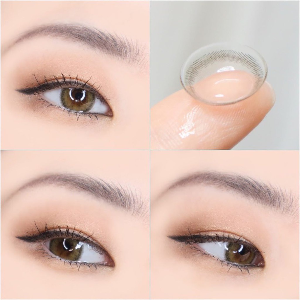 [Lens 1 Ngày] Áp Tròng LIGHLY ROSE KHAKI - LENS TOWN KOREA Lens Giãn Nhẹ Ẩm Cao, Dành Cho Mắt Nhạy Cảm