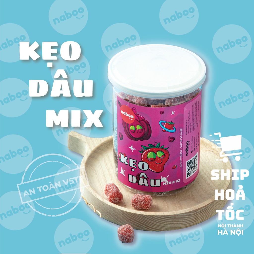 [Mã 155FMCGSALE giảm 7% đơn 500K] [FREESHIP❤️] Kẹo dâu mix 2 vị 400g Naboo đồ ăn vặt Hà Nội ngon và rẻ