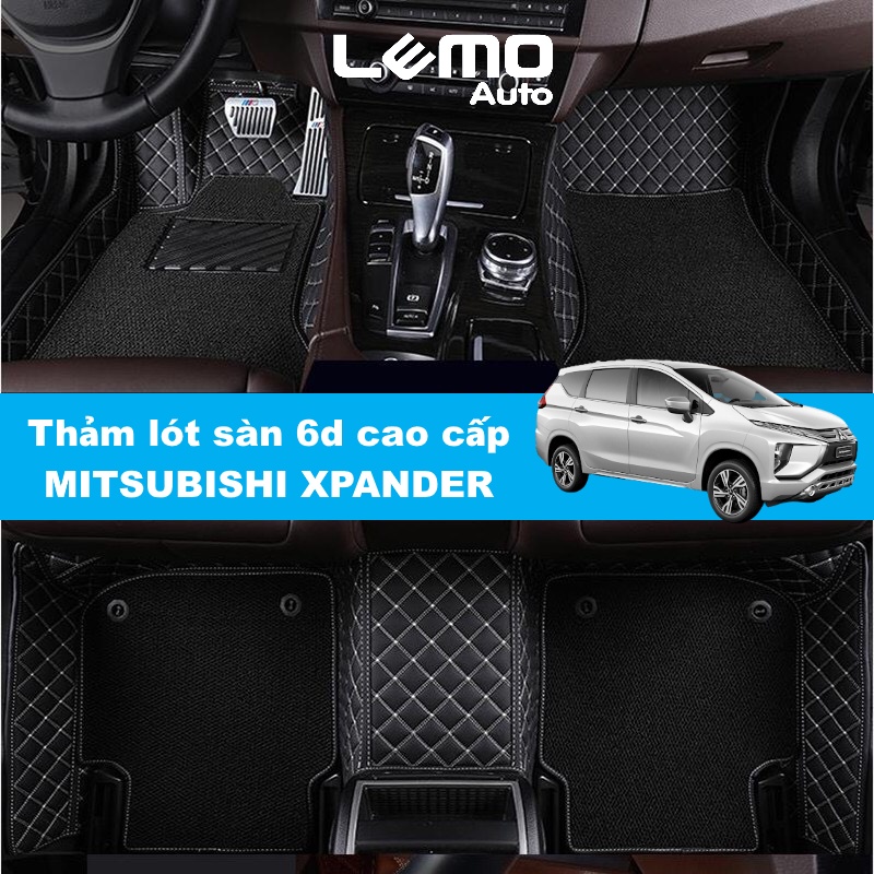 Thảm lót sàn ô tô 5d 6d Nano 2 chỉ Mitsubishi Xpander 2018- 2023 kháng khuẩn, khử mùi, phủ kín sàn xe