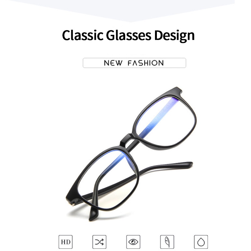 (KIQI-FASHION) COD Mắt Kính Gọng Vuông Trong Suốt Phong Cách Hàn Quốc Cổ Điển Thời Trang Cho Nữ