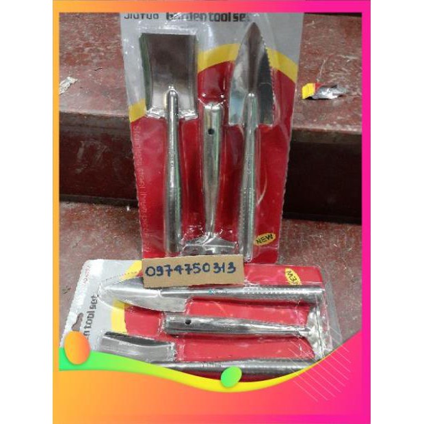 VNUA -  Bộ dụng cụ làm vườn mini 3 món bằng inox