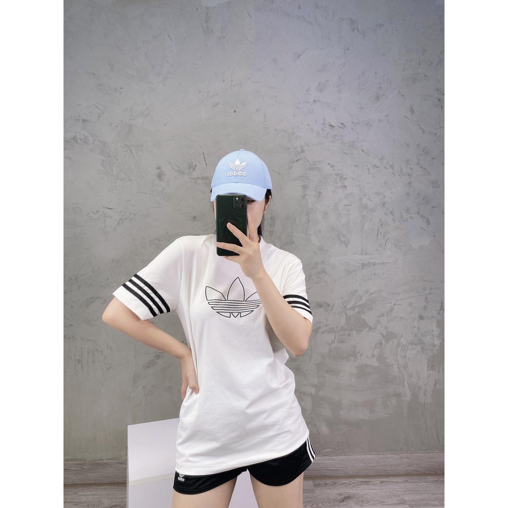 (HÀNG XUẤT XỊN) Mũ / Nón das xanh logo trắng Trefoil Logo Baseball Cap / Clear Sky Made in Thailand full tag code