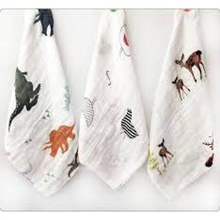 Combo 10 set khăn muslin sợi tre cao cấp
