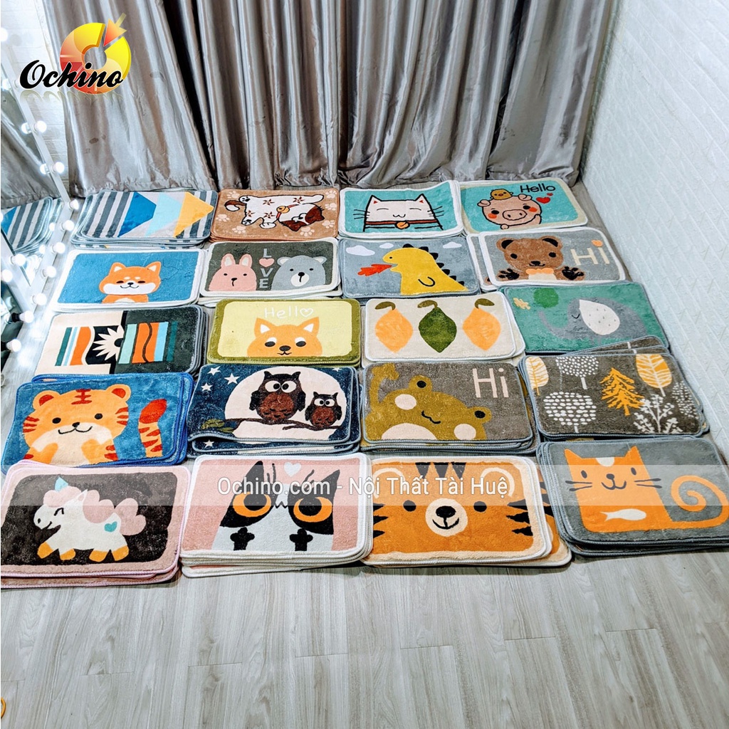 Thảm Chân, Thảm Chân Hình Thú Sợi Len Cao Cấp Siêu Thấm Và Chống Trơn Trượt Size 40-60