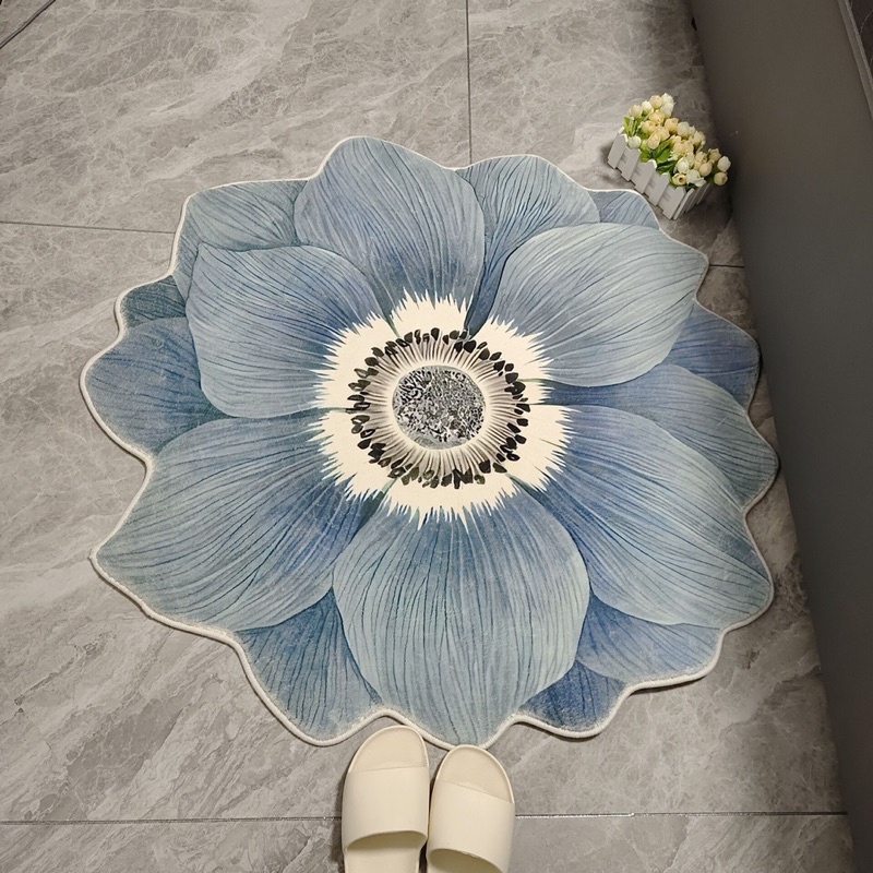 Thảm decor trang trí hoa ngọc lan, thảm trải sàn vintage thay đổi không gian phòng.