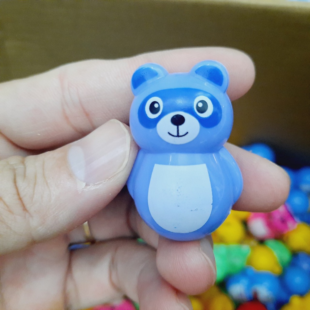 Combo 5 mô hình lật đật mini đồ chơi trẻ em chim cánh cụt Doraemon ,pikachu ,ếch ,mèo, hổ ,gấu