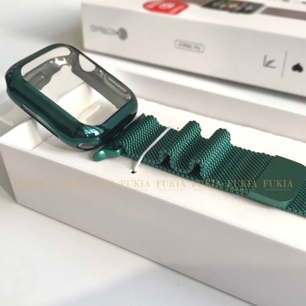 Combo dây thép milan và ốp dẻo KST dành cho Apple Watch đồng hồ thông minh Series 1/2/3/4/5/6/SE size 38/40/42/44mm