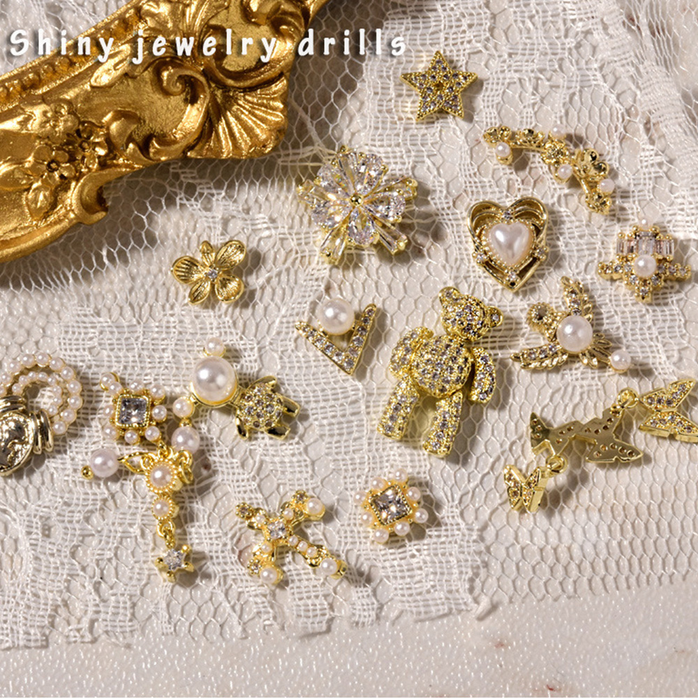 Phụ kiện trang trí móng hình trái tim/bướm 3d DIY