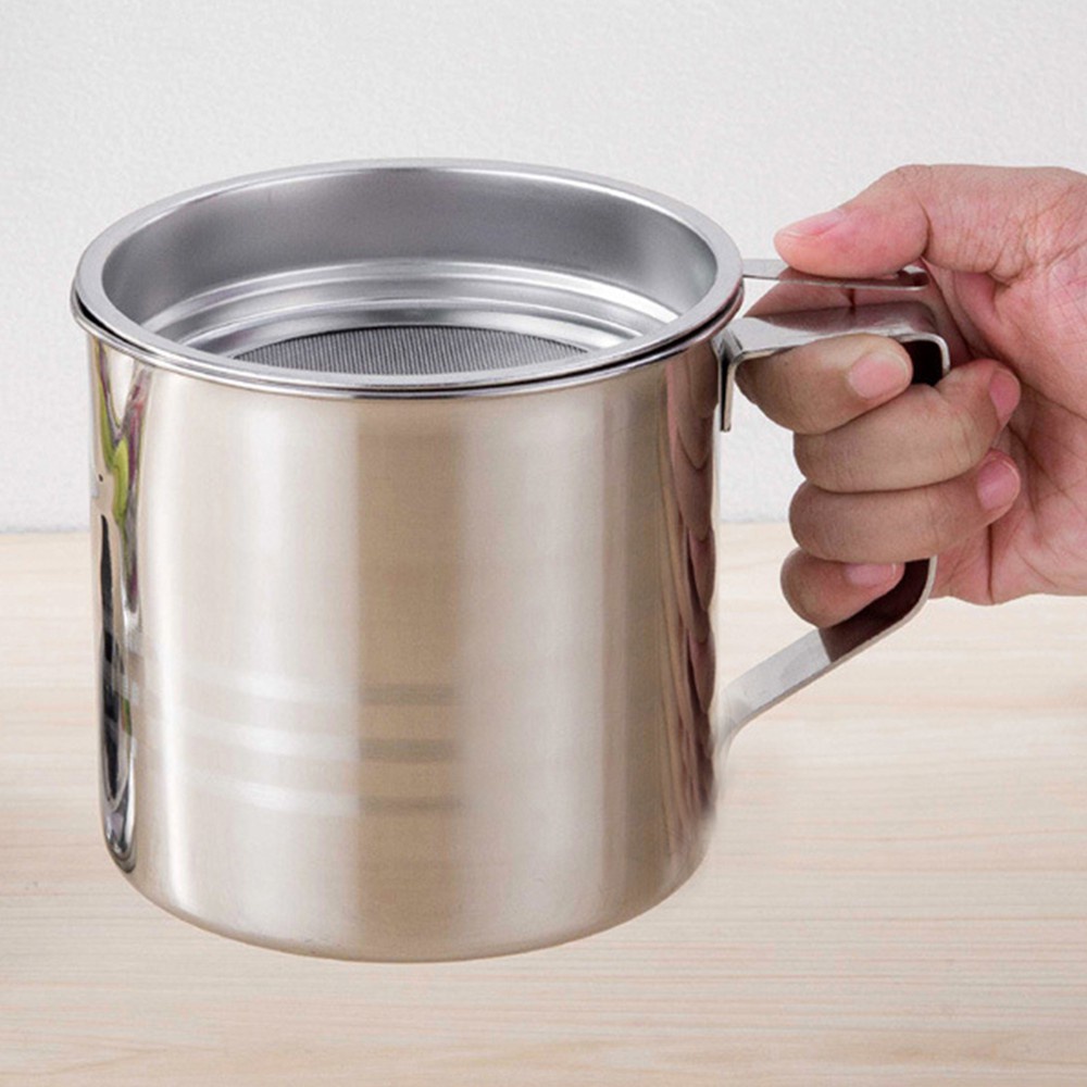 Ca Lọc Dầu Ăn Inox Có khay lọc hiệu quả,không gỉ an toàn cho sức khỏe, nhỏ gọn tiện lợi,tiết kiệm dầu đã sử dụng
