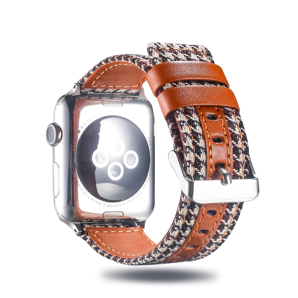 Dây đeo bằng da thời trang cho đồng hồ thông minh Apple Watch 38mm / 42mm /40mm/44m，se/6/5/4/3 / 2 / 1