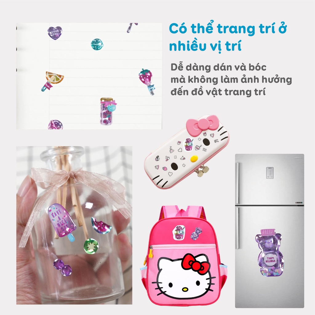 [QUÀ TẶNG] Set sticker hình dán cho bé fesson, Sticker 3d trang trí sáng tạo chủ đề mùa đông