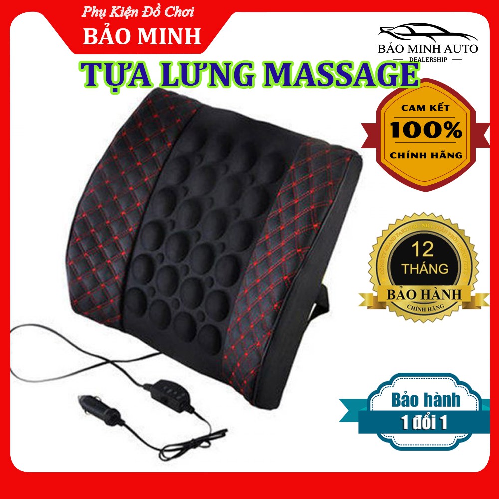 Đệm Massage Lưng Nguồn 12V Giảm Đau Mỏi Lưng Cho Bác Tài Cắm Đầu Tẩu Ô Tô