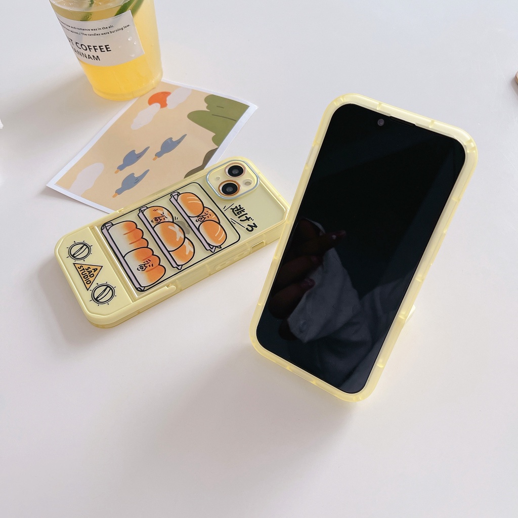 Ốp Điện Thoại Có Giá Đỡ Hình Máy Nướng Bánh Mì Hoạt Hình Mới Cho iPhone11 xs max 7P/8Plus/12pro/13/pro max