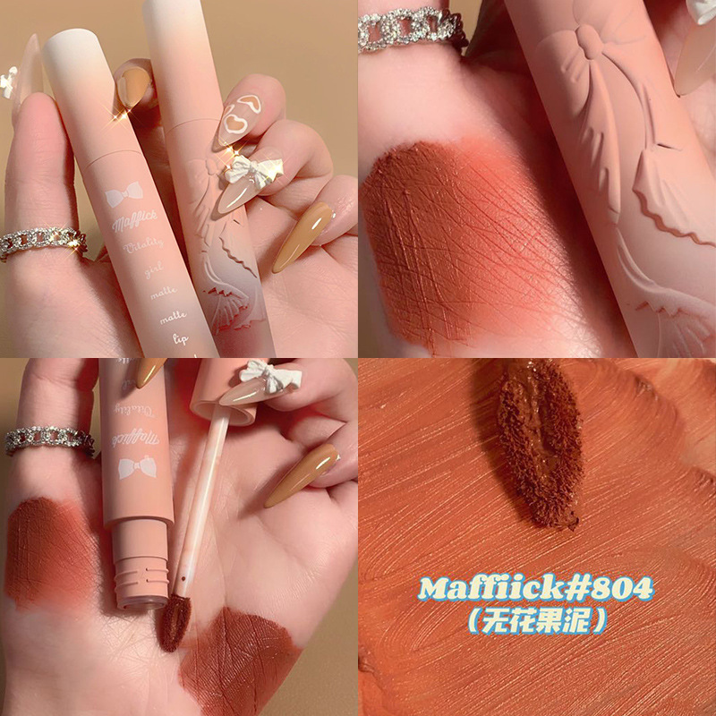 MAFFICK 12Color Velvet Matte Matte Lip Gloss Bowknot Waterproof Lip Mud | BigBuy360 - bigbuy360.vn