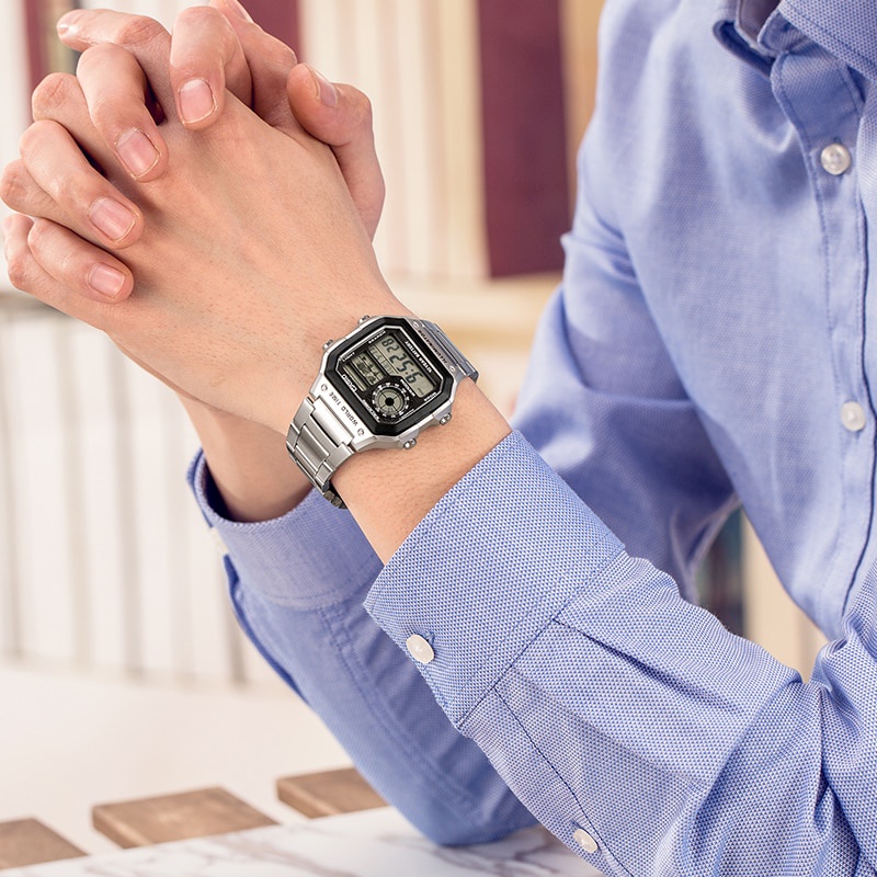 Đồng Hồ Nam Casio Standard AE-1200WHD-1AVDF Chính Hãng Dây Thép | Casio Worldtime - AE-1200WHD-1A pin 10 năm