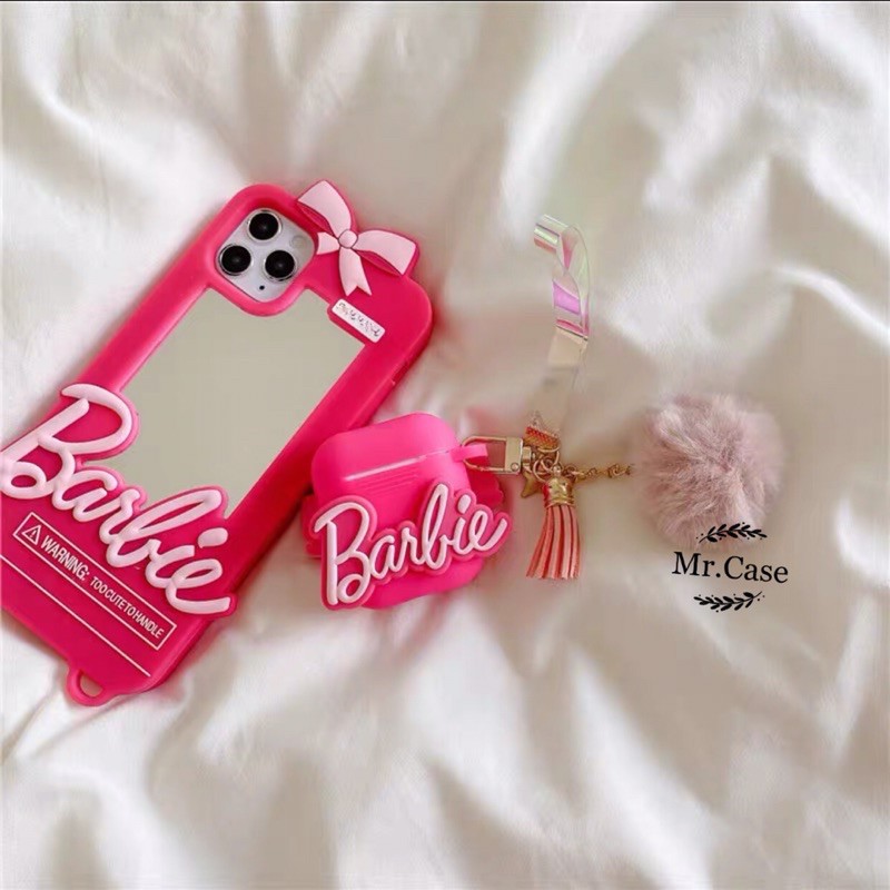 Combo ốp iphone và case Airpods 1/2 Pro Vỏ Ốp Đựng Tai Nghe Barbie Hồng Bánh Bèo Dễ Thương